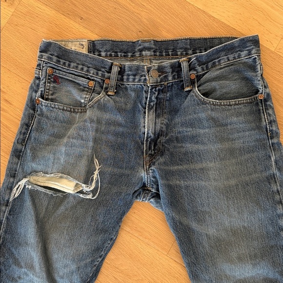 👖 Ralph Lauren Men’s Blue Distressed Jeans Size 32 - Picture 1 of 8